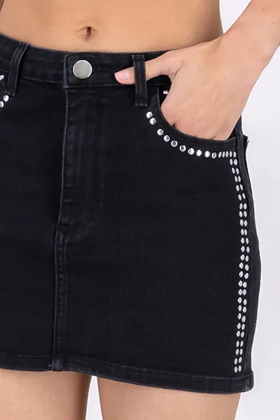 Falda denim studs laterales sold by Shasa product image thumbnail 5