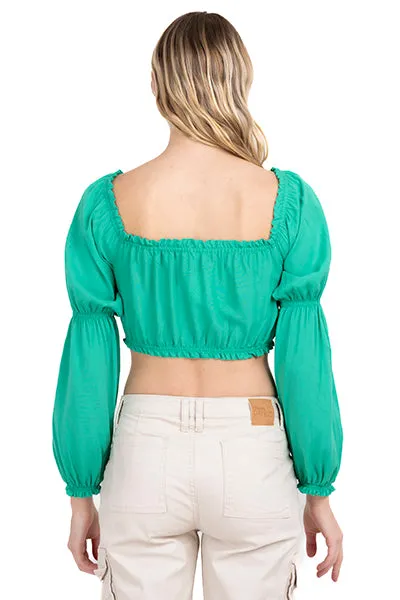 Top crop manga larga abullonada sold by Shasa product image thumbnail 4