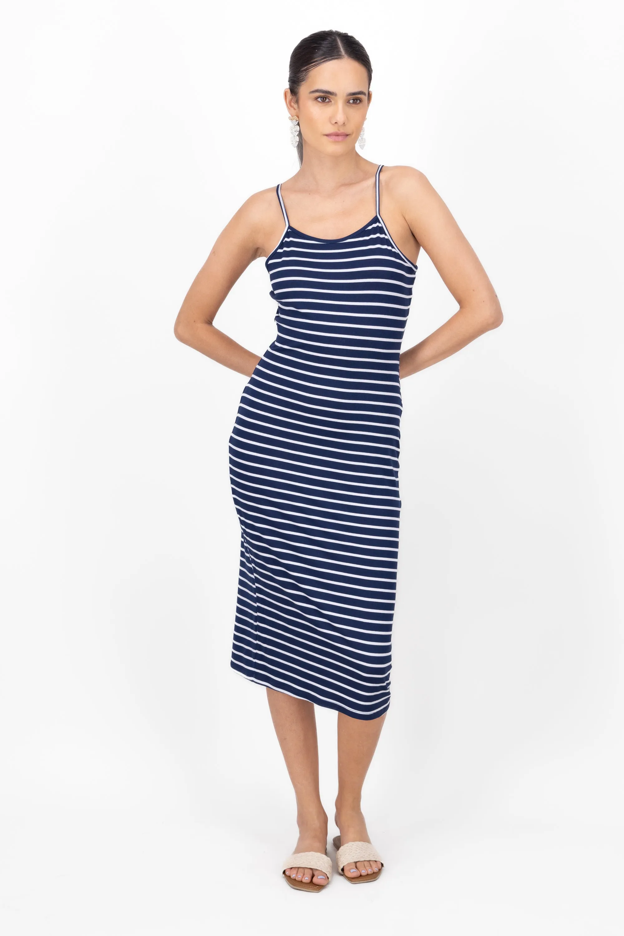 Vestido maxi tirantes rayas sold by Shasa