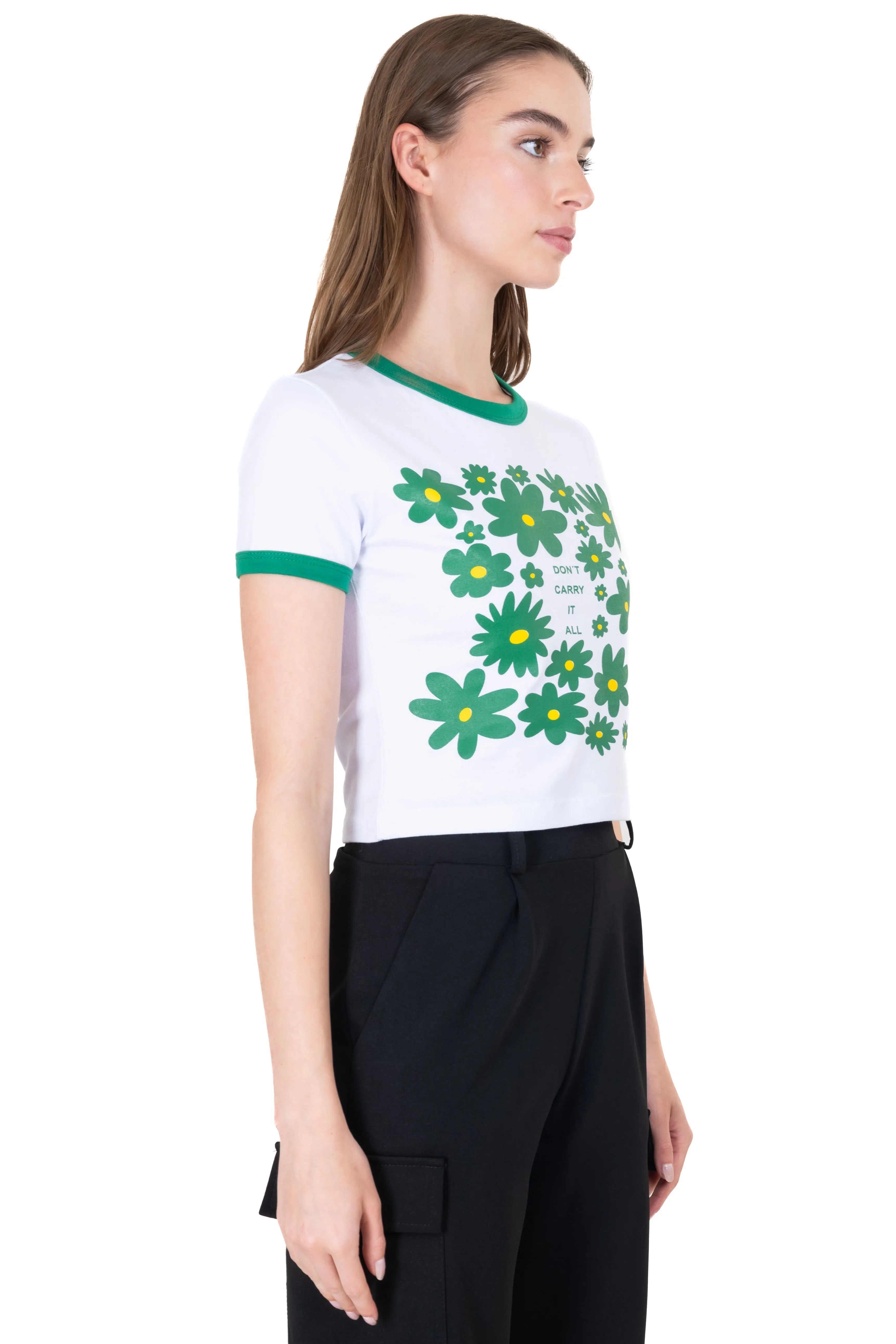 Top crop estampado frase flores sold by Shasa product image thumbnail 3