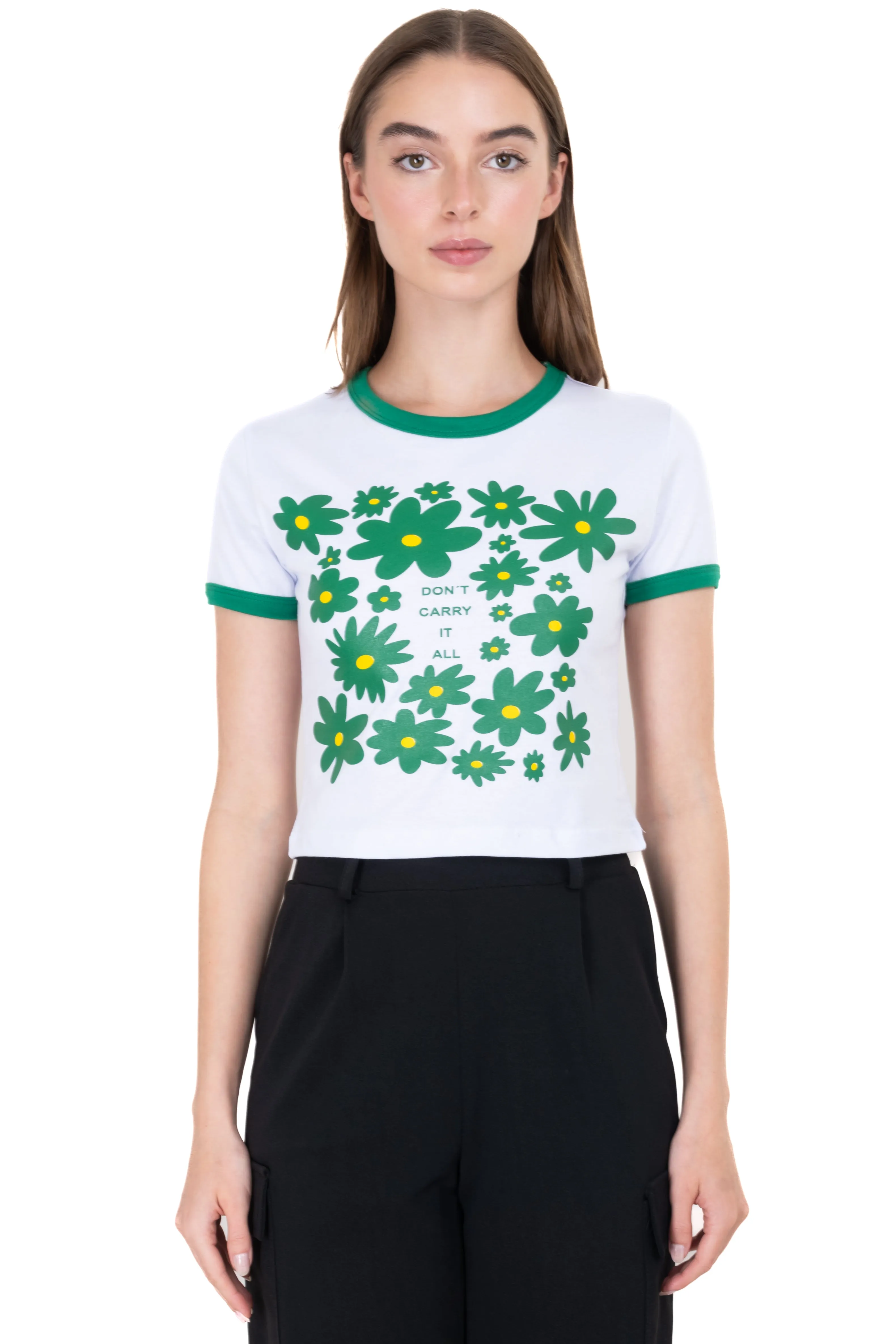 Top crop estampado frase flores sold by Shasa product image thumbnail 2