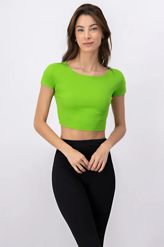 Crop top manga corta rib sold by Shasa