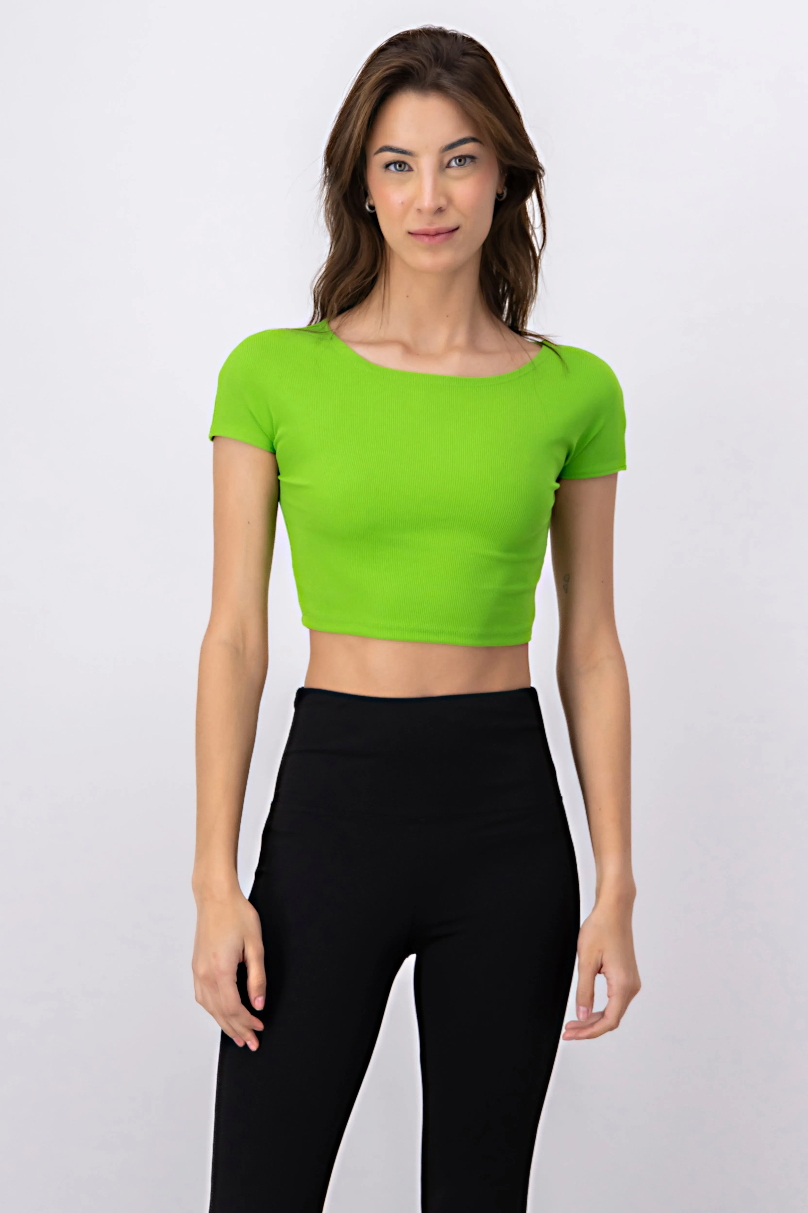 Crop top manga corta rib sold by Shasa product image thumbnail 2