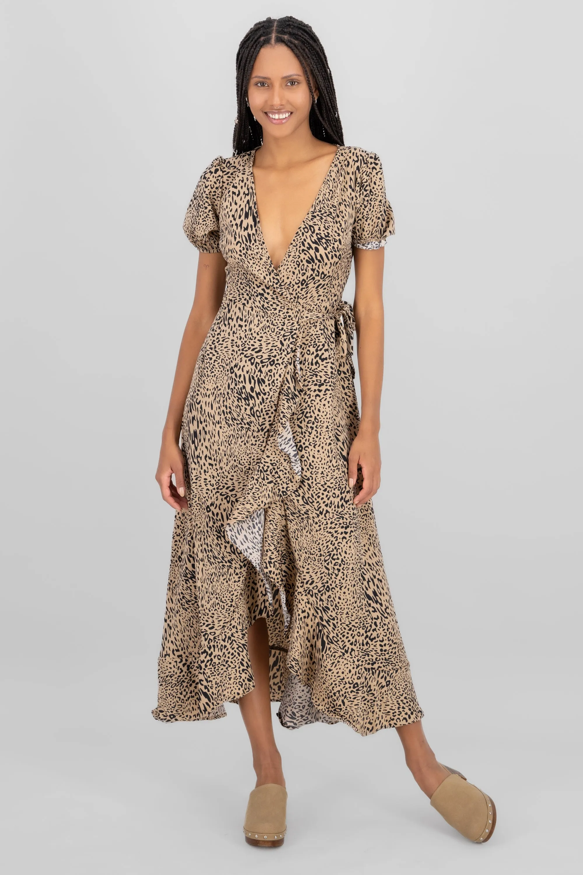 Maxi vestido animal print manga corta sold by Shasa product image thumbnail 2