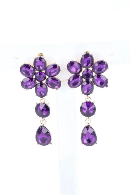 Aretes Flor Cristal Color sold by Shasa