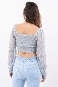 Blusa crop manga larga flores sold by Shasa