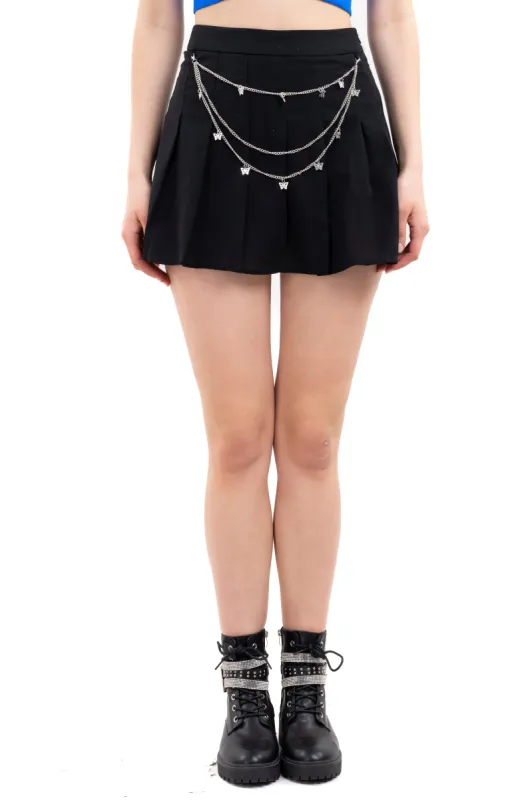 Falda mini tableada cadenas mariposa sold by Shasa