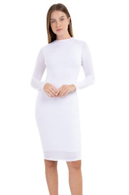Vestido midi liso manga larga sold by Shasa