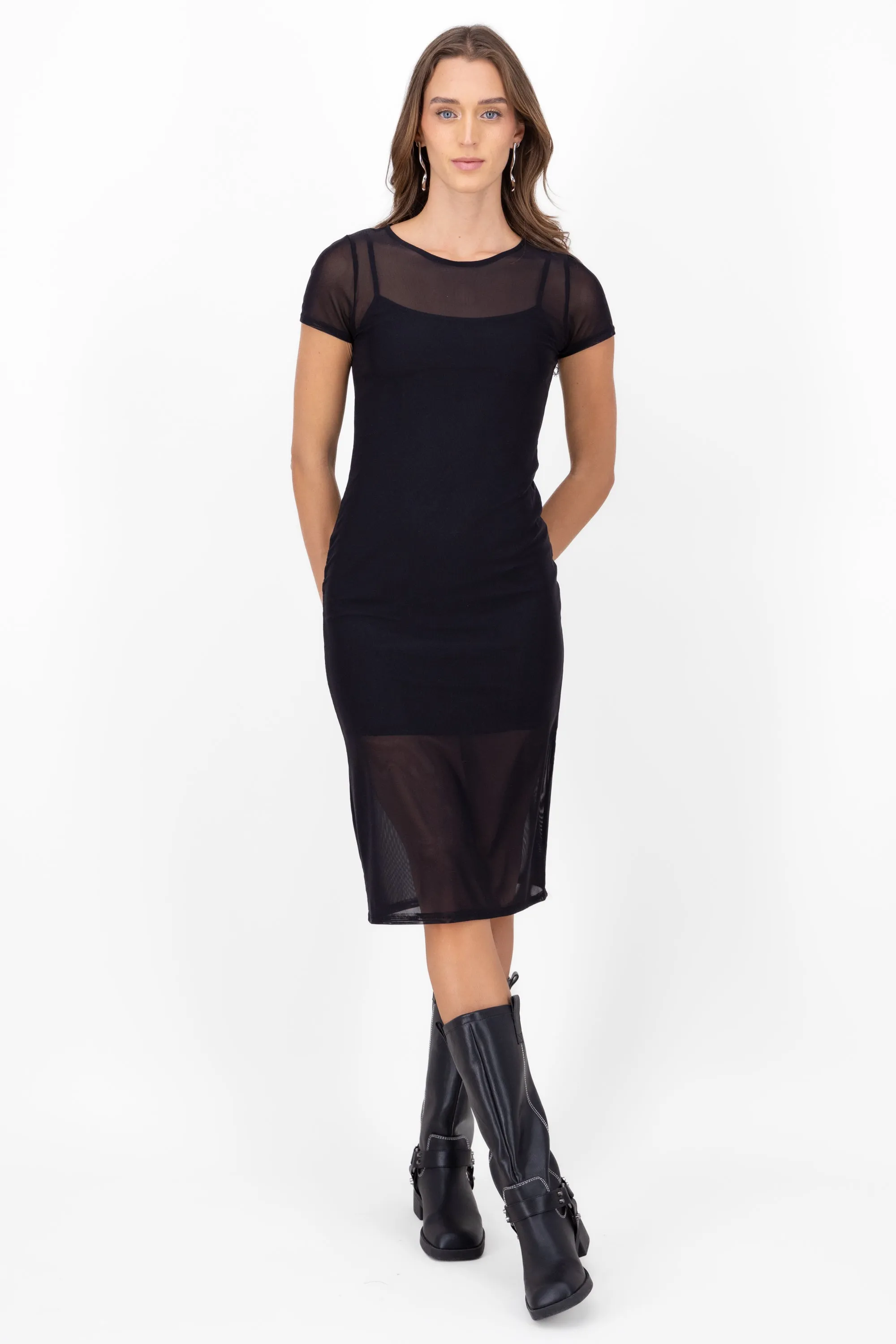 Vestido bodycon con manga larga de mesh sold by Shasa product image thumbnail 2