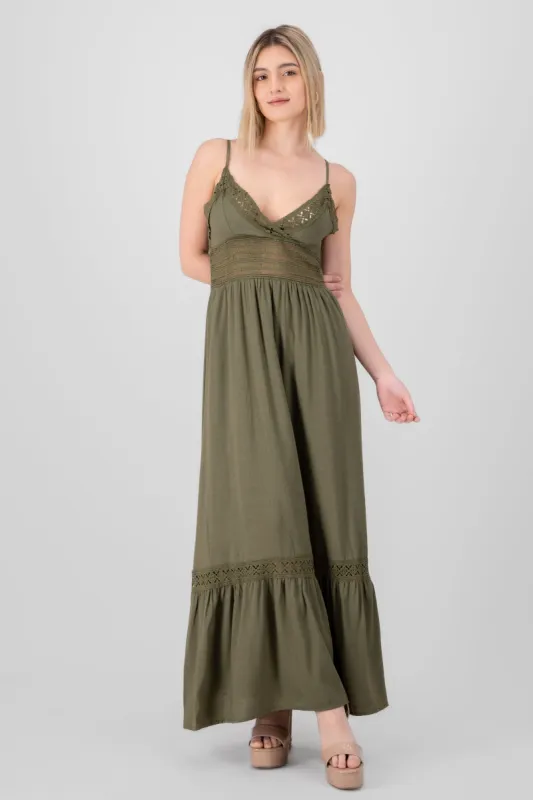Vestido Maxi Detalles Crochet sold by Shasa