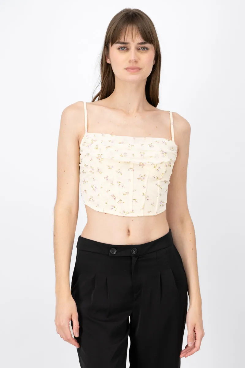 Blusa corset con cuello cascada estampado sold by Shasa