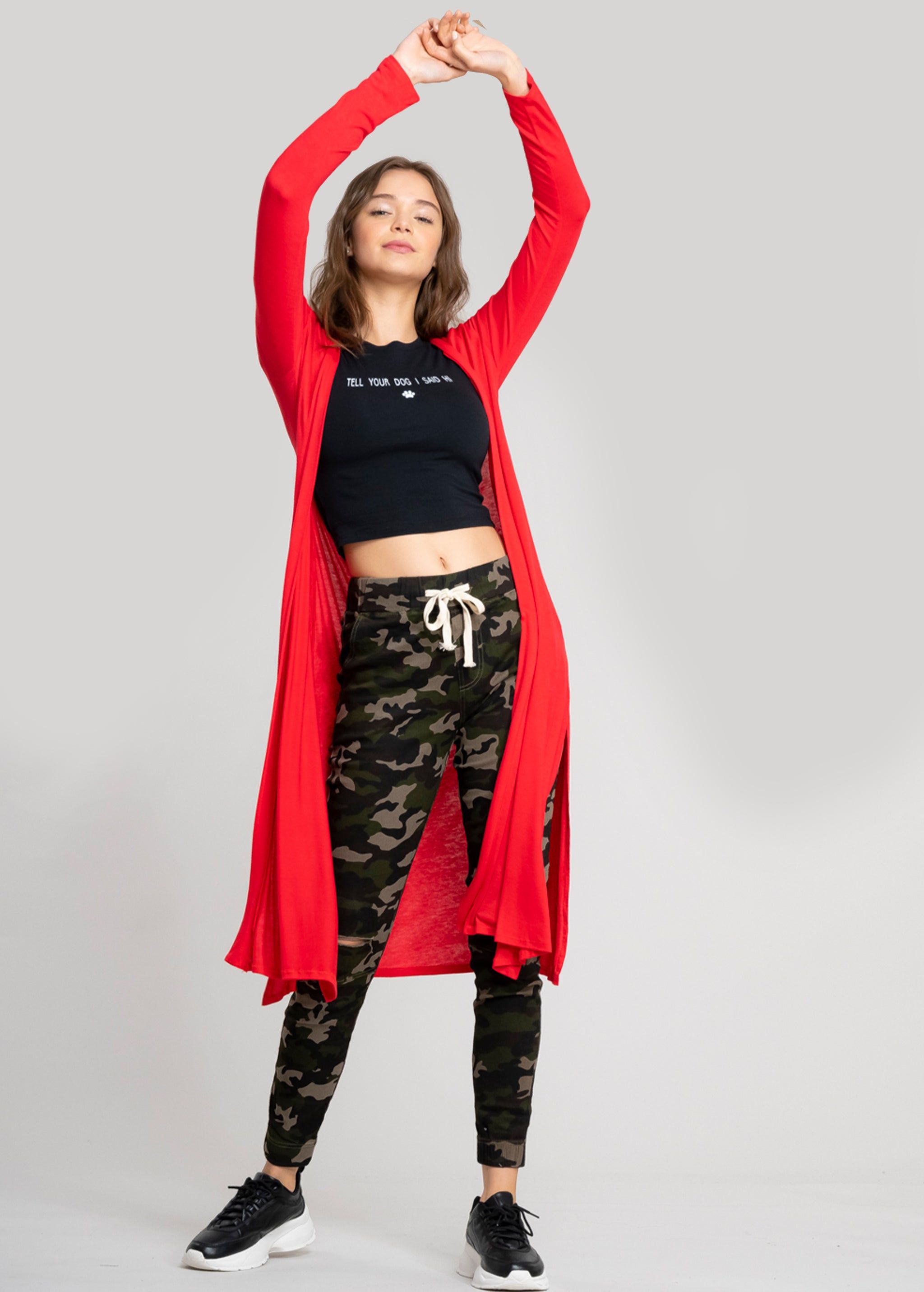 Cárdigan largo aberturas laterales sold by Shasa