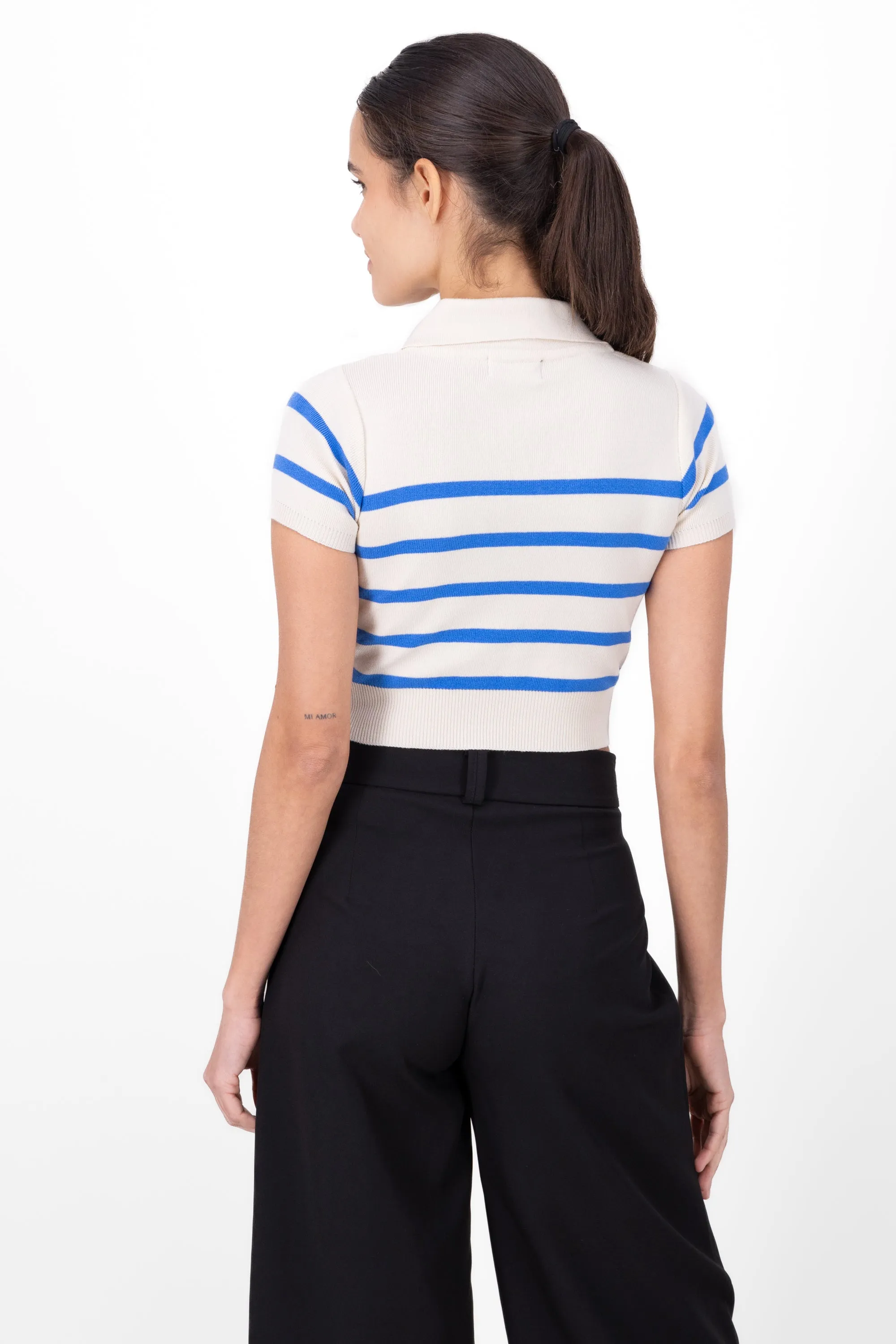 Top tejido cuello polo rayas sold by Shasa product image thumbnail 4