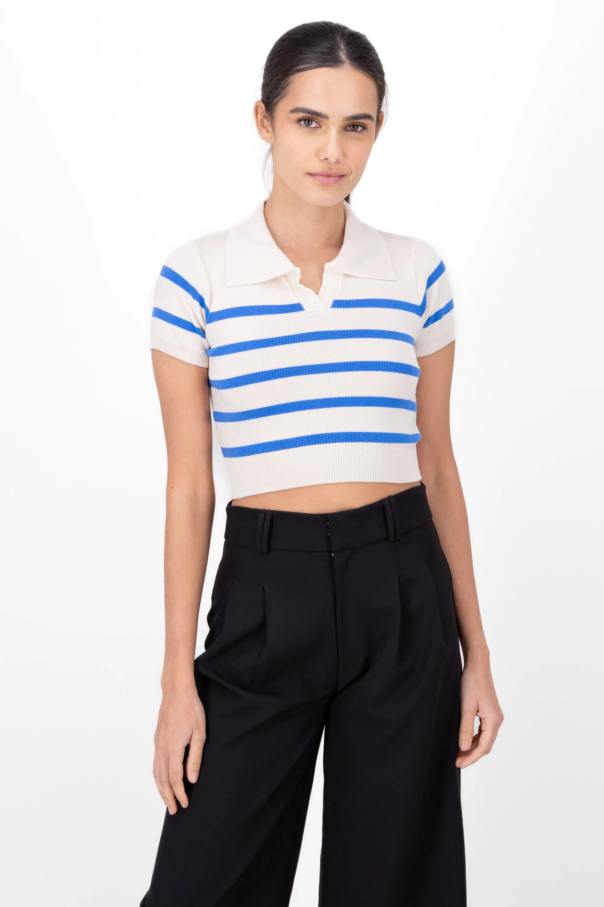 Top tejido cuello polo rayas sold by Shasa product image thumbnail 2