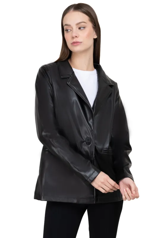 Saco efecto piel manga larga sold by Shasa