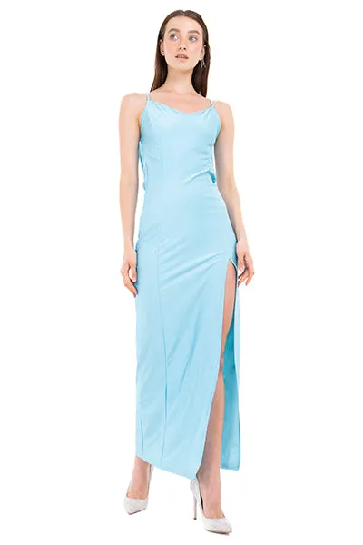 Vestido maxi tirantes abertura sold by Shasa