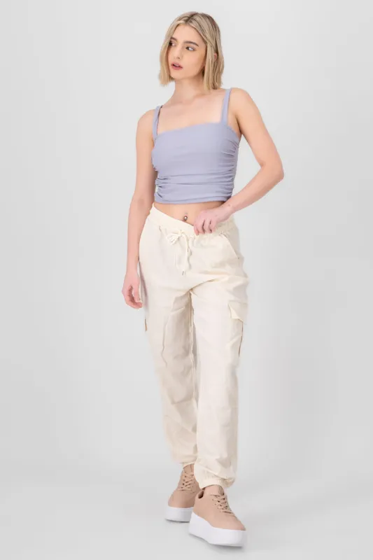 Pantalón Cargo Monocolor Bolsas sold by Shasa
