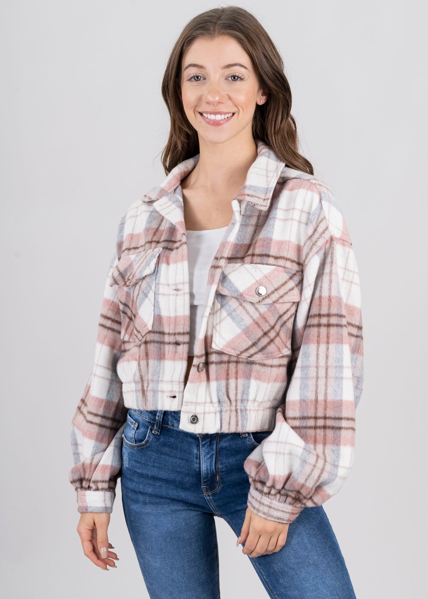 Shacket crop cuadros borde fruncido sold by Shasa product image thumbnail 2