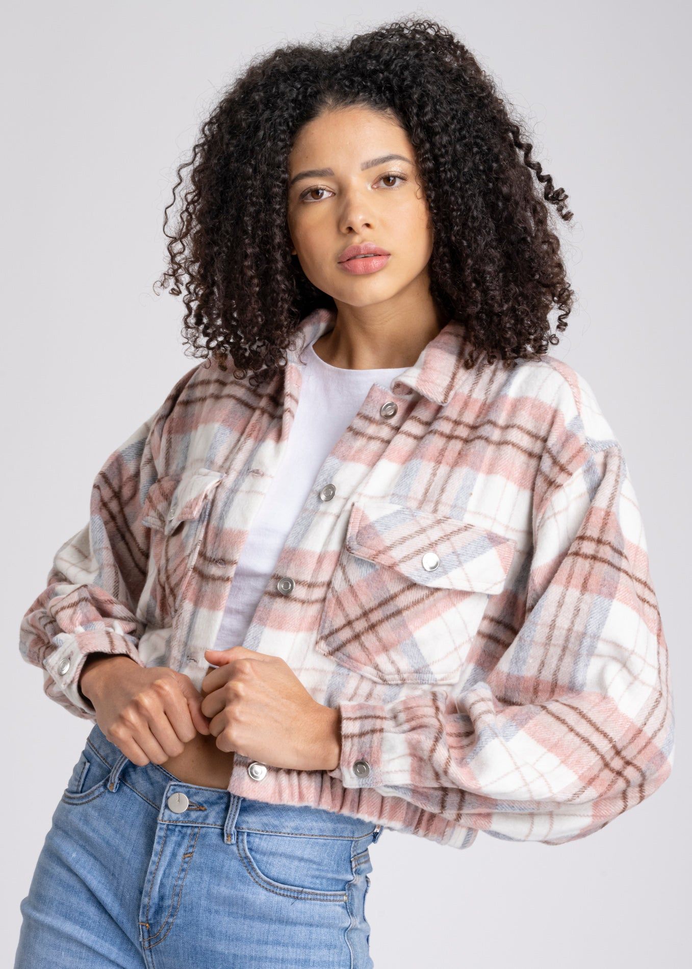 Shacket crop cuadros borde fruncido sold by Shasa product image thumbnail 5