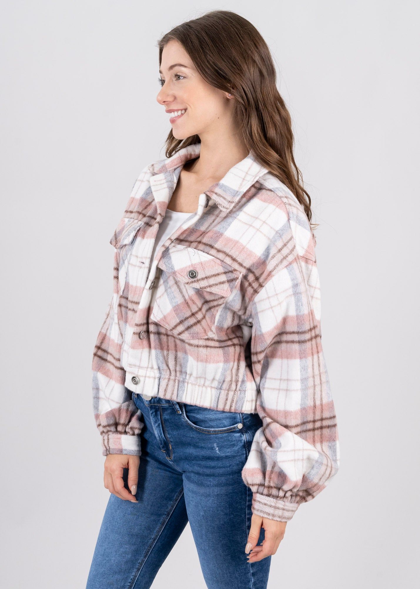 Shacket crop cuadros borde fruncido sold by Shasa product image thumbnail 3