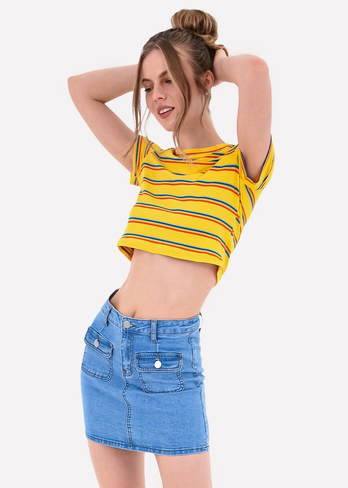 Top manga corta rayas arcoíris sold by Shasa product image thumbnail 2