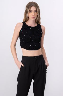 Top tejido acanalado brillos sold by Shasa