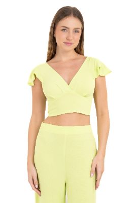 Pantalón recto monocolor textura sold by Shasa