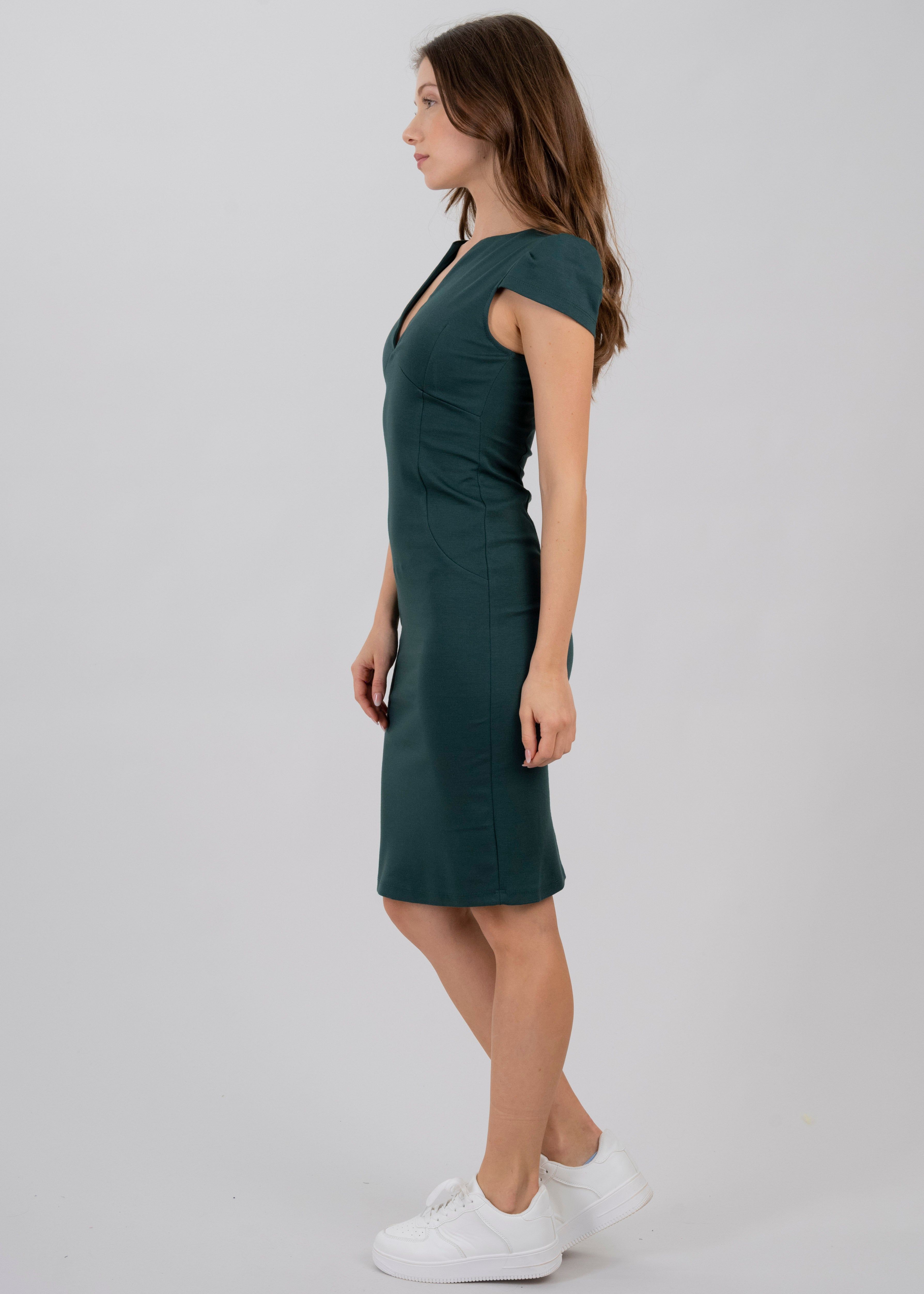 Vestido midi liso cuello v sold by Shasa product image thumbnail 3