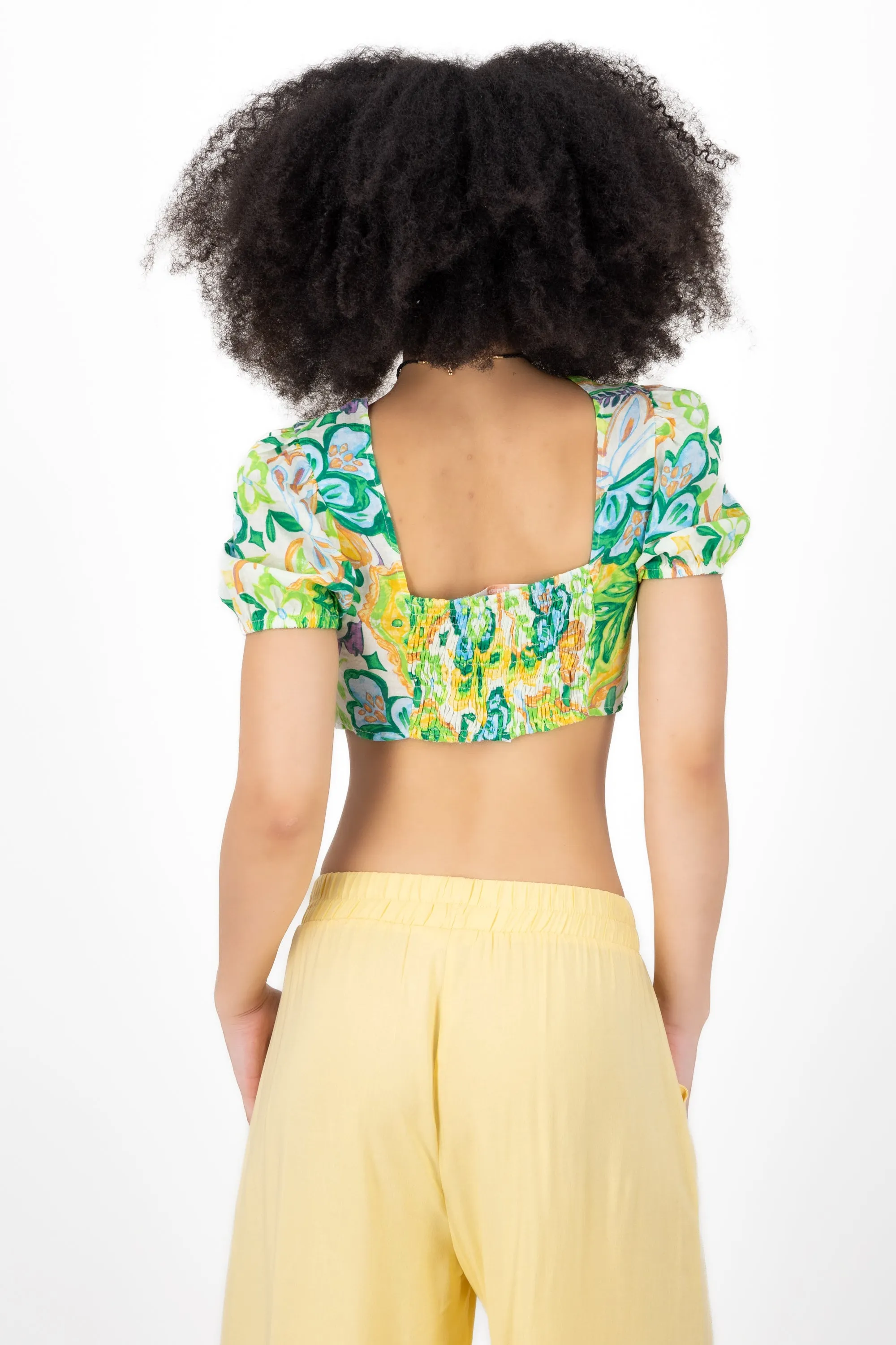 Top mangas abullonadas estampado tropical sold by Shasa product image thumbnail 4