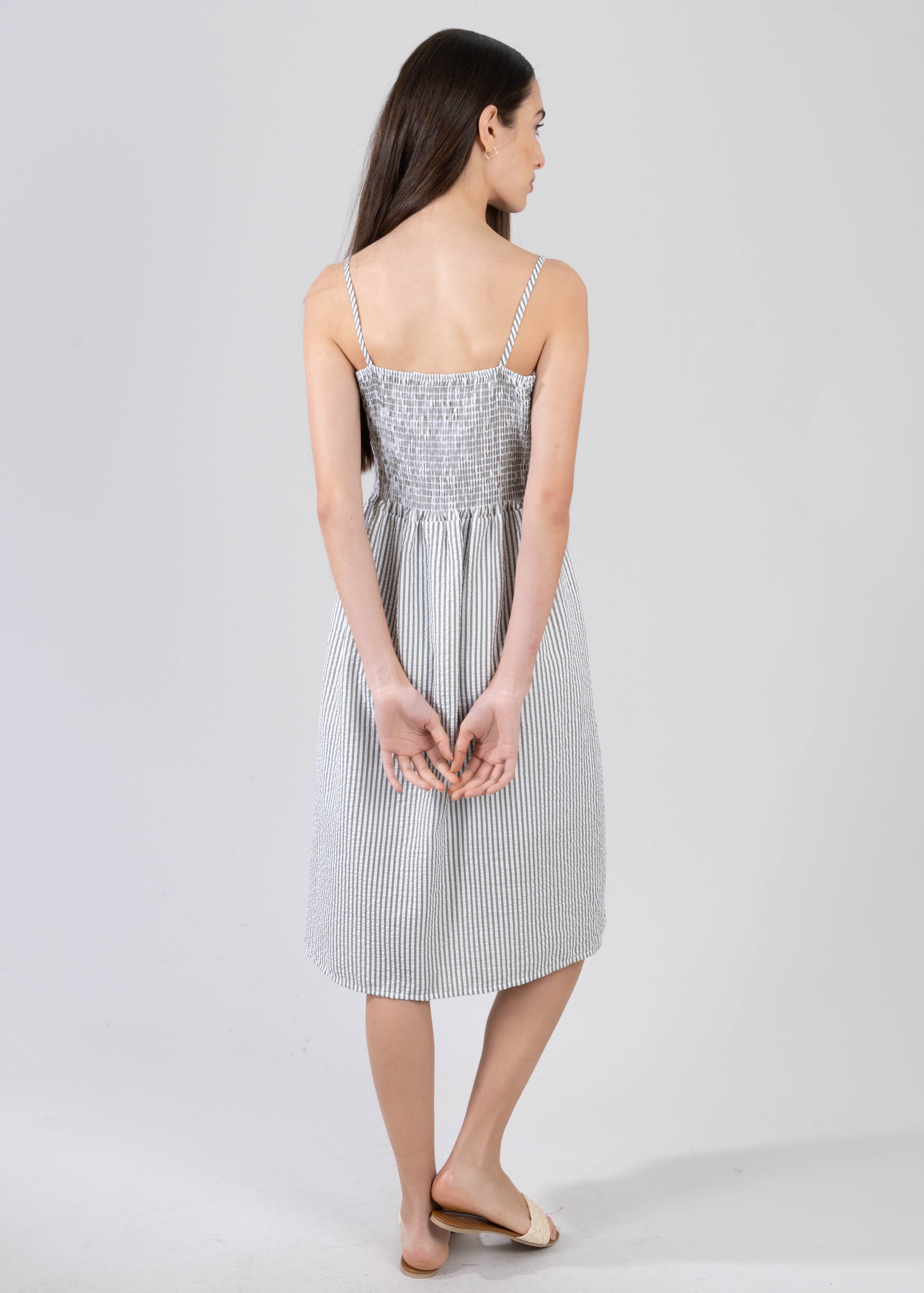 Vestido midi escote nudo estampado rayas sold by Shasa product image thumbnail 4