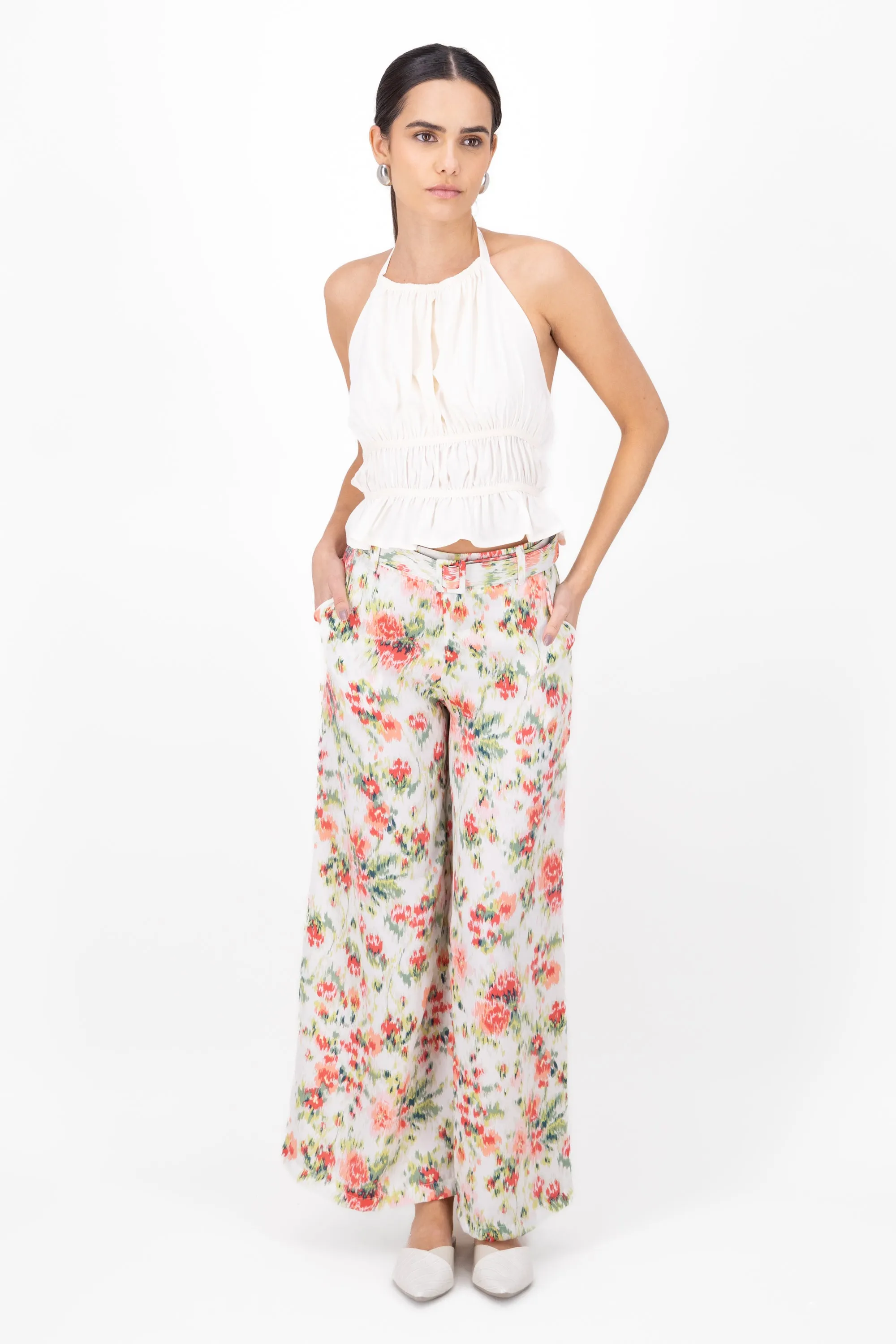 Pantalon satinado estampado floral Hypsters sold by Shasa
