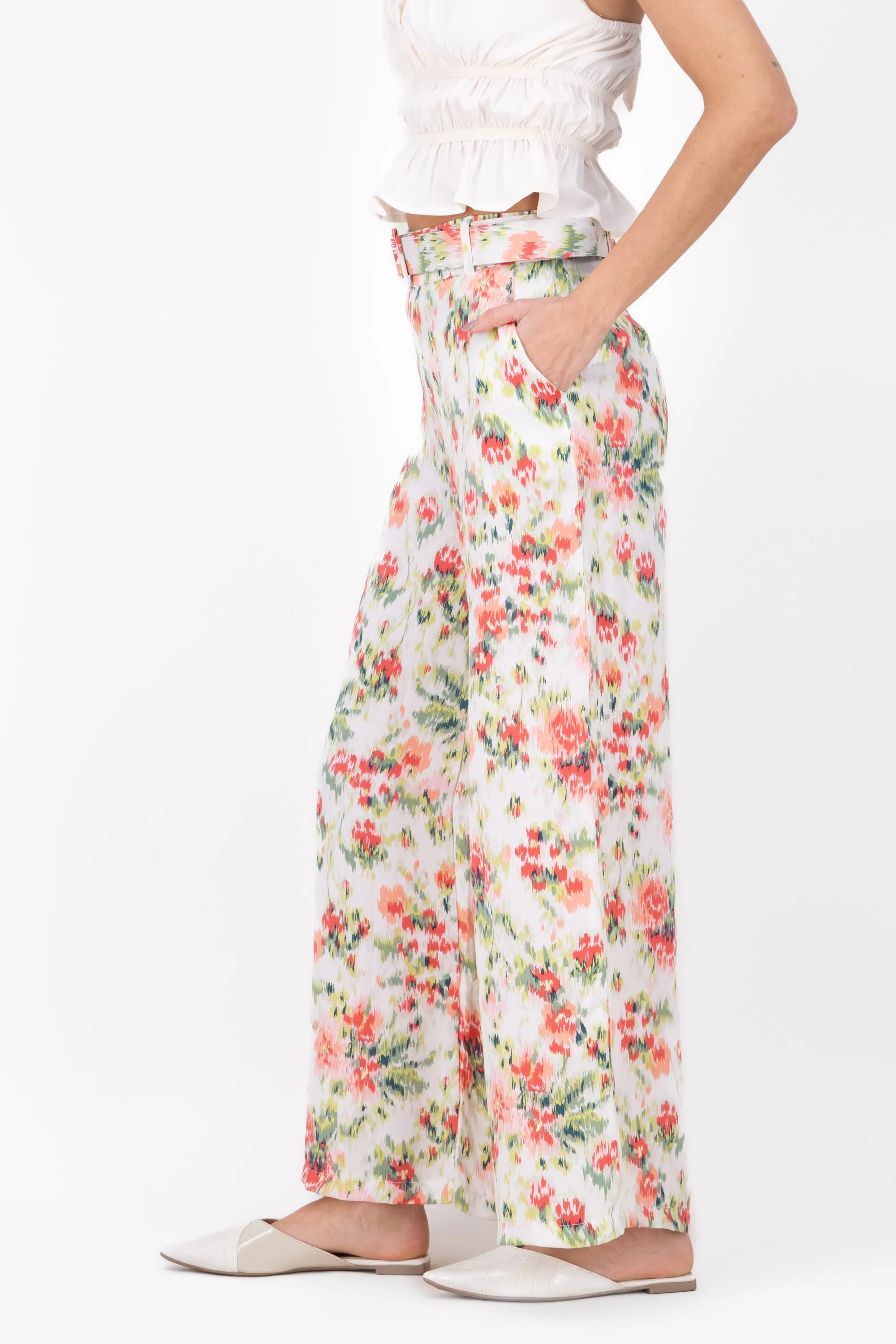 Pantalon satinado estampado floral Hypsters sold by Shasa product image thumbnail 3