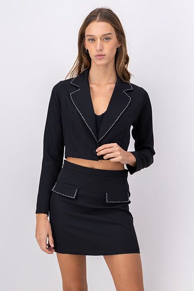 Saco crop detalle brillos sold by Shasa