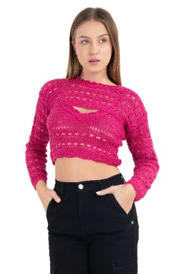 Set 2 piezas top mangas crochet sold by Shasa