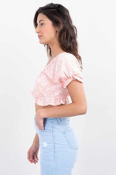 Top manga abullonada estampado sold by Shasa product image thumbnail 3