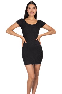 Vestido mini cuello redondo liso sold by Shasa