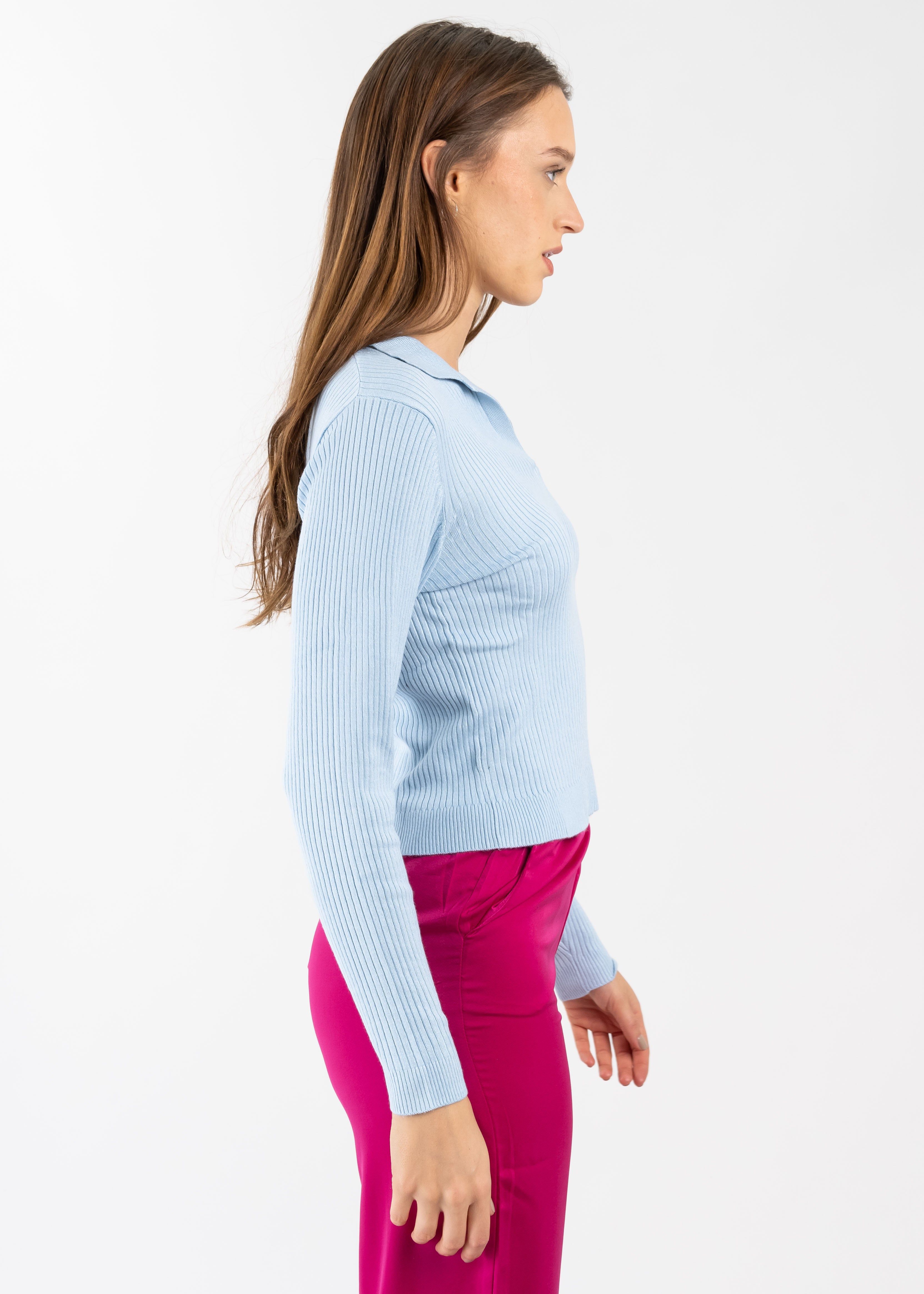 Suéter acanalado cuello polo sold by Shasa product image thumbnail 3