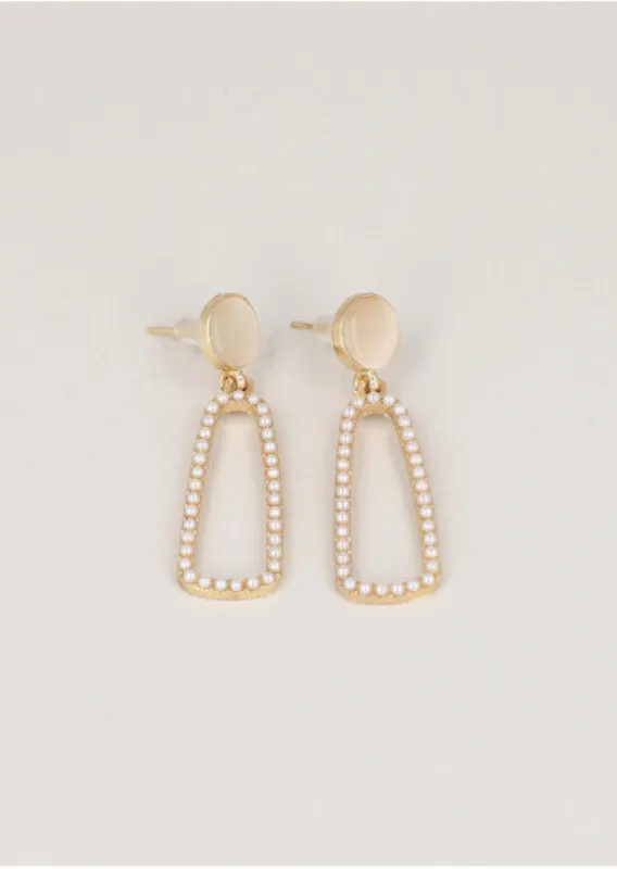 Aretes Rectangulo Microperla sold by Shasa