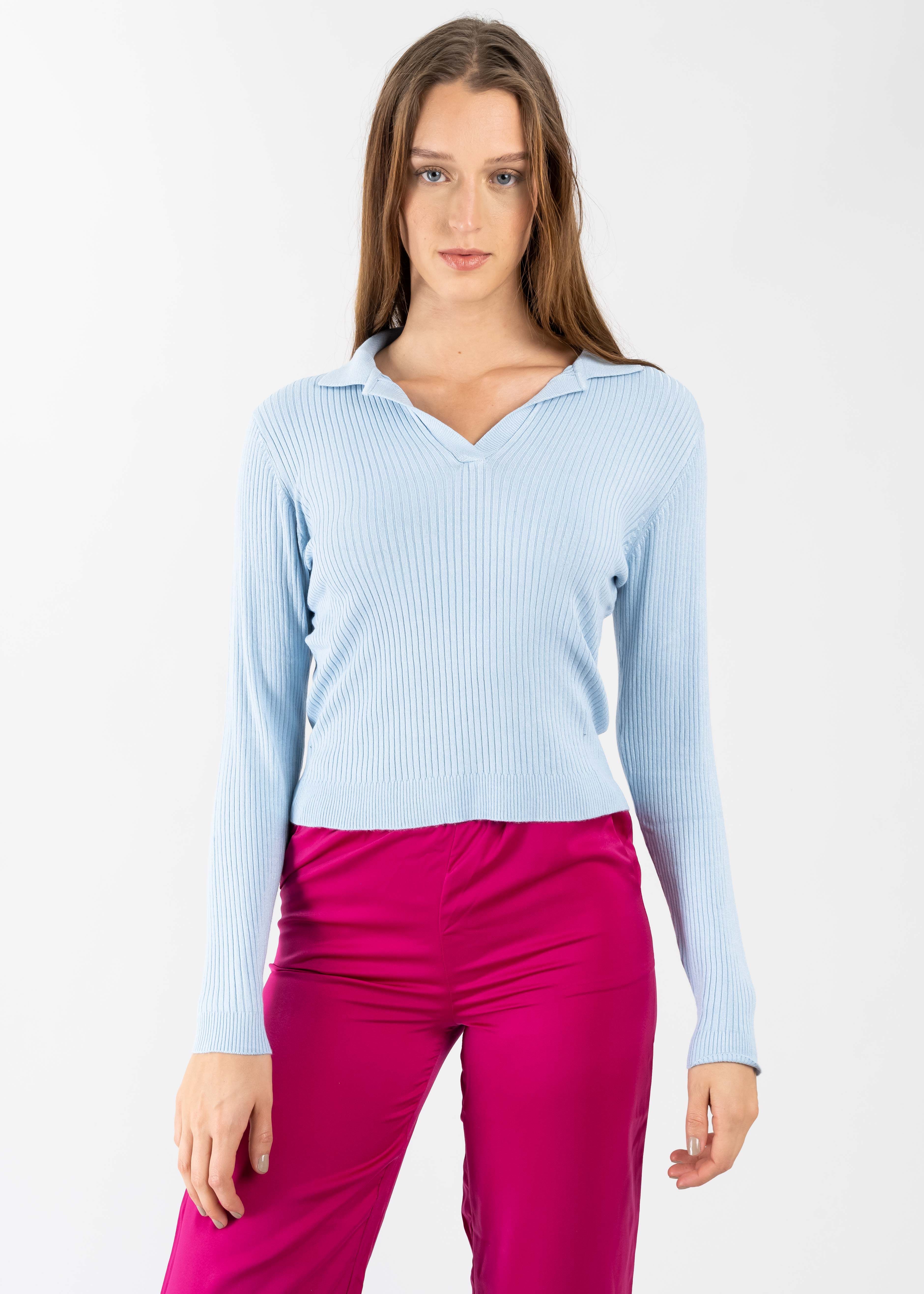 Suéter acanalado cuello polo sold by Shasa product image thumbnail 2