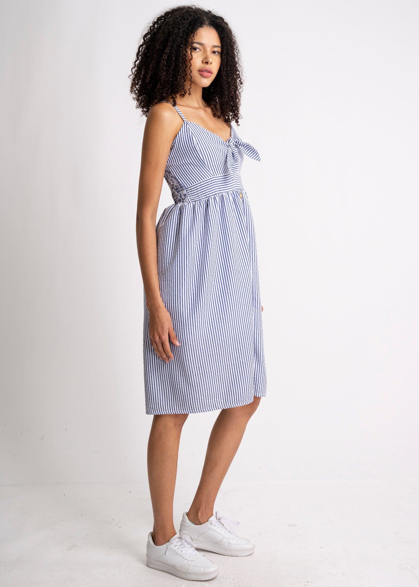 Vestido midi escote nudo estampado rayas sold by Shasa product image thumbnail 3