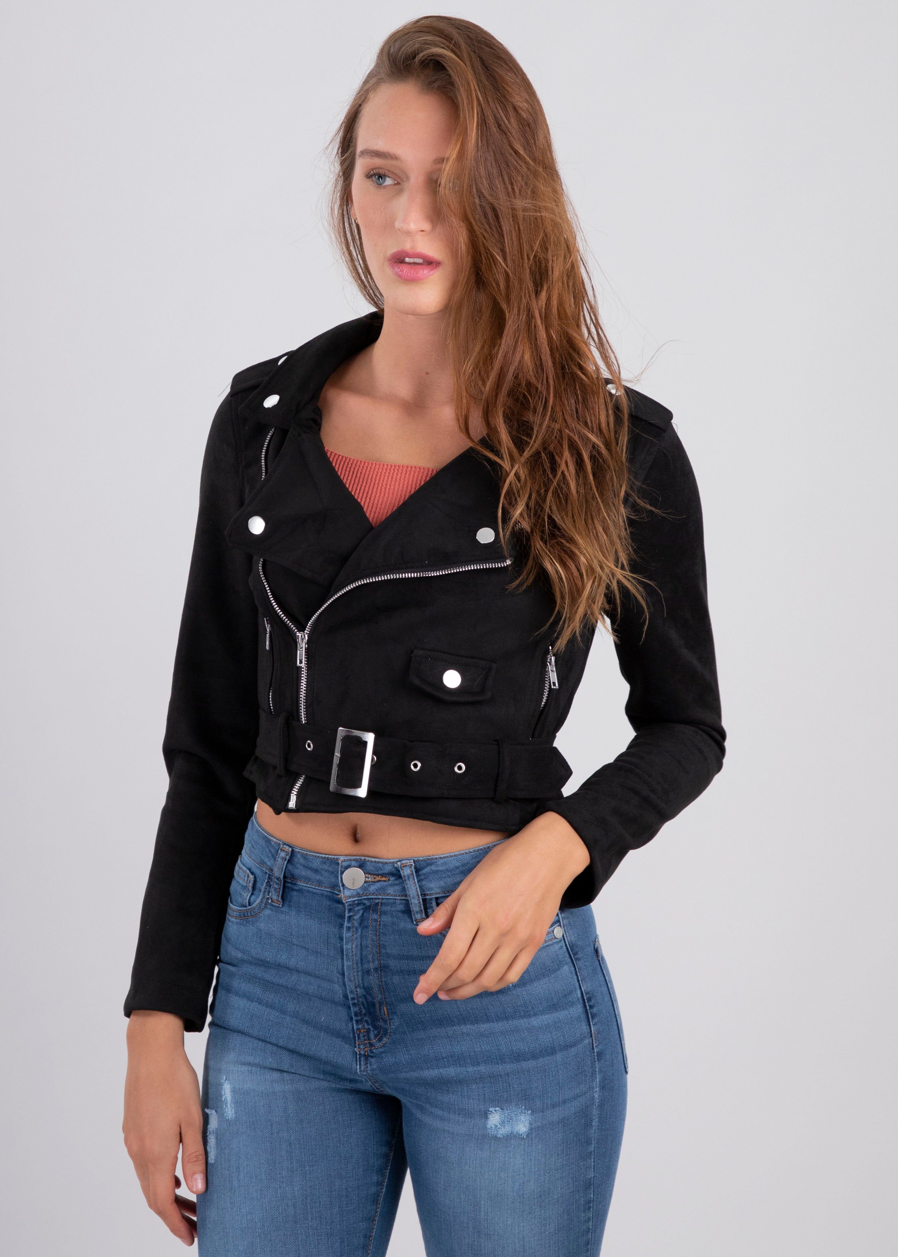 Chamarra biker gamuza sold by Shasa