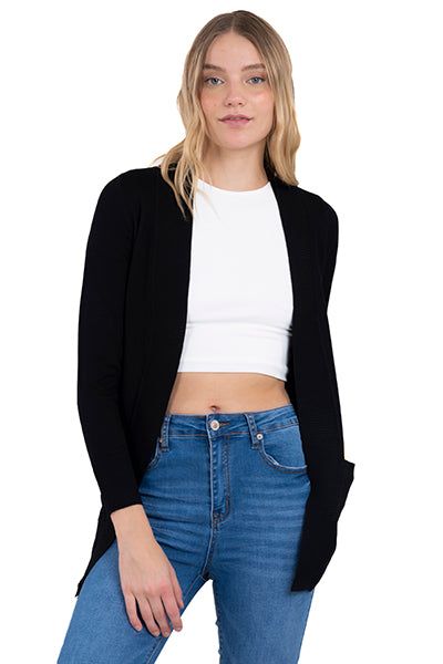 Cárdigan bordes acanalados liso sold by Shasa product image thumbnail 5