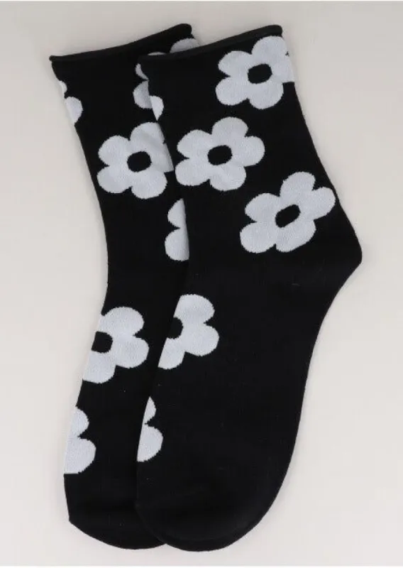 Calcetas acanaladas flores sold by Shasa