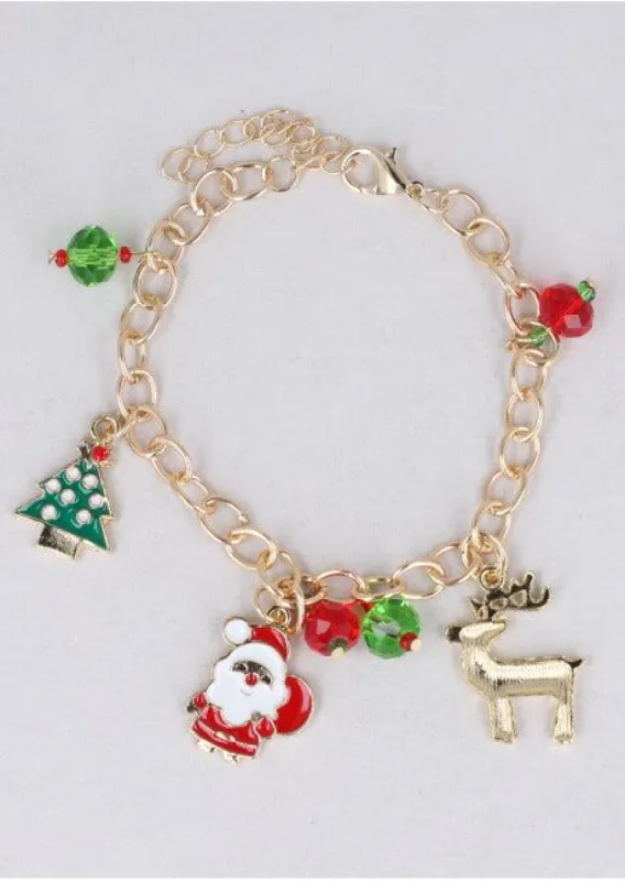 Pulsera eslabones dijes navideños sold by Shasa