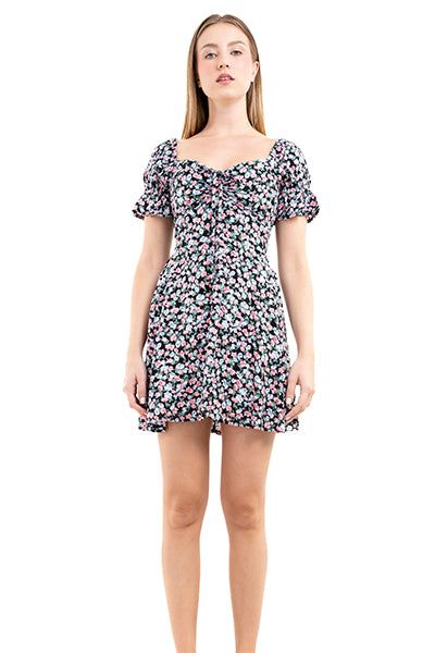 Vestido mini manga corta abullonada flores sold by Shasa product image thumbnail 2