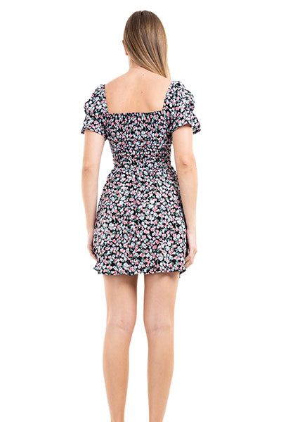 Vestido mini manga corta abullonada flores sold by Shasa product image thumbnail 4