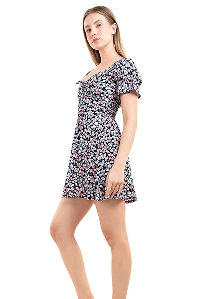 Vestido mini manga corta abullonada flores sold by Shasa product image thumbnail 3