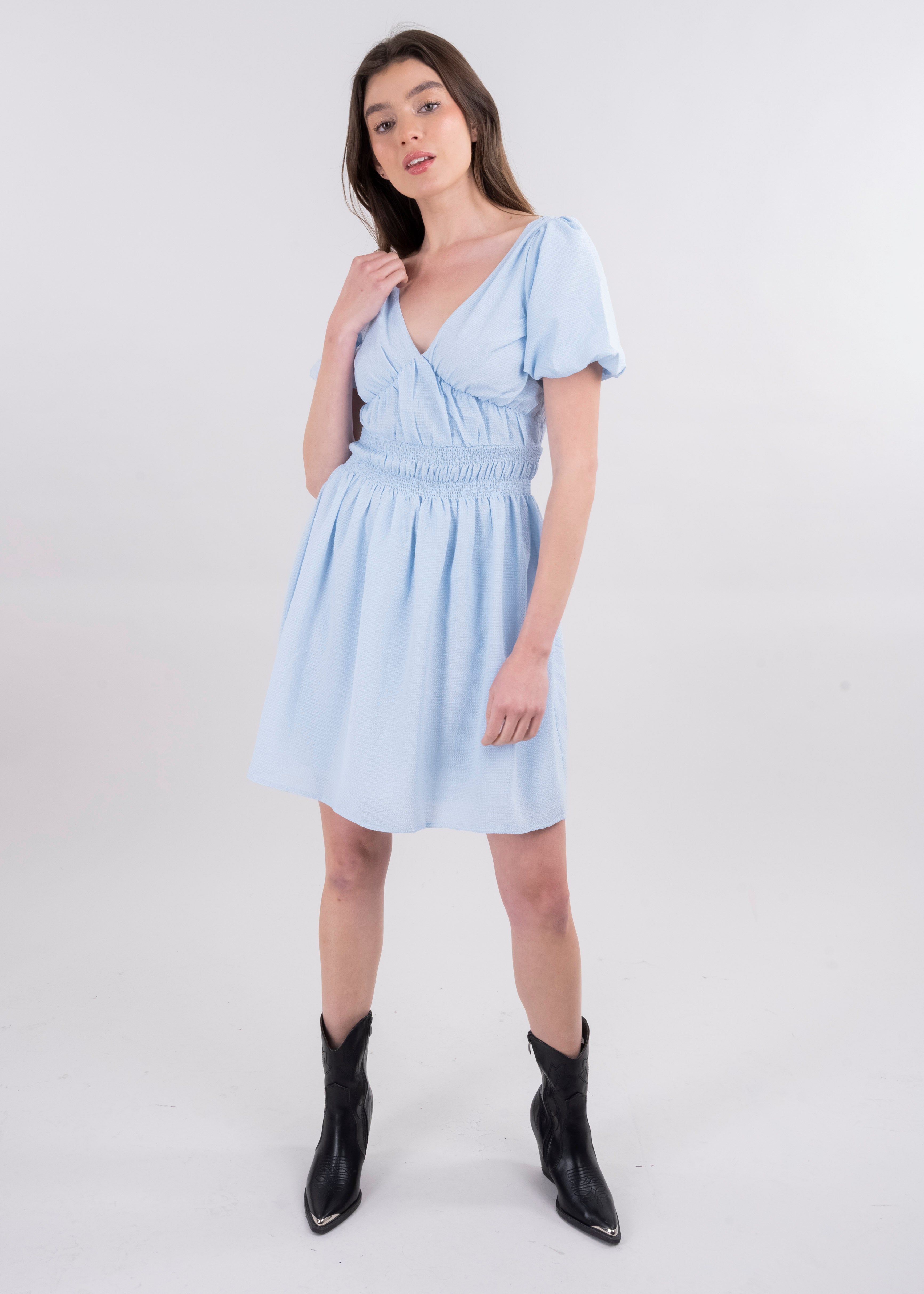 Vestido mini cintura elástica sold by Shasa