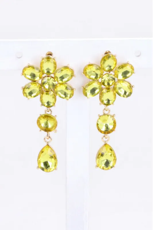 Aretes Flor Cristal Color sold by Shasa