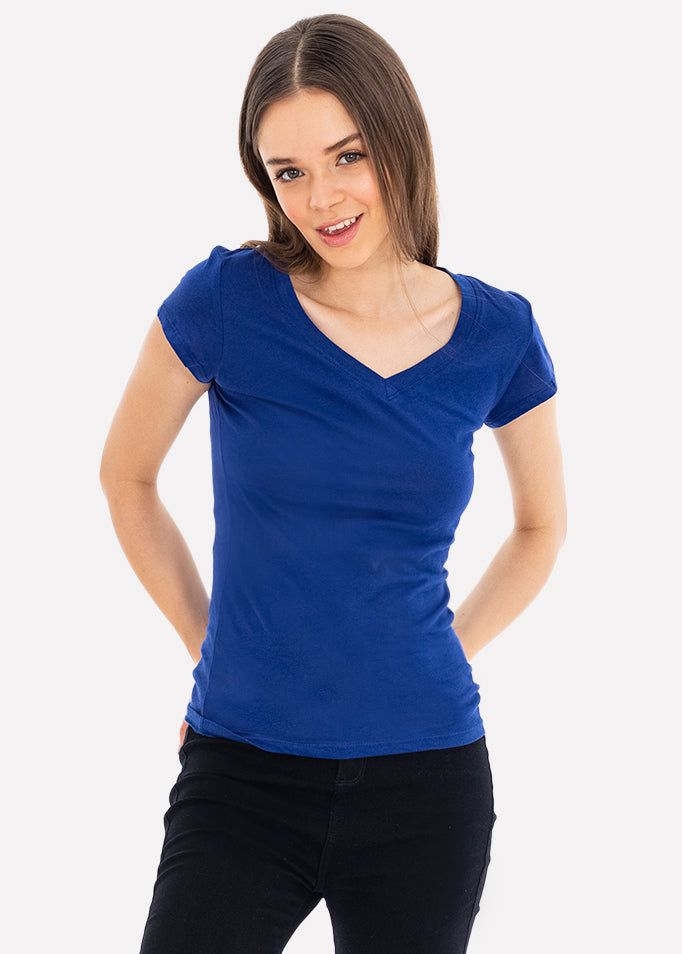 Blusa manga corta cuello v sold by Shasa